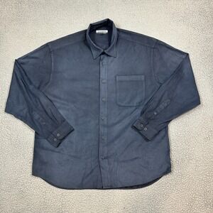 Firethorn‎ Silver Mens Long Sleeve Button Down Shirt Blue Black Size Large